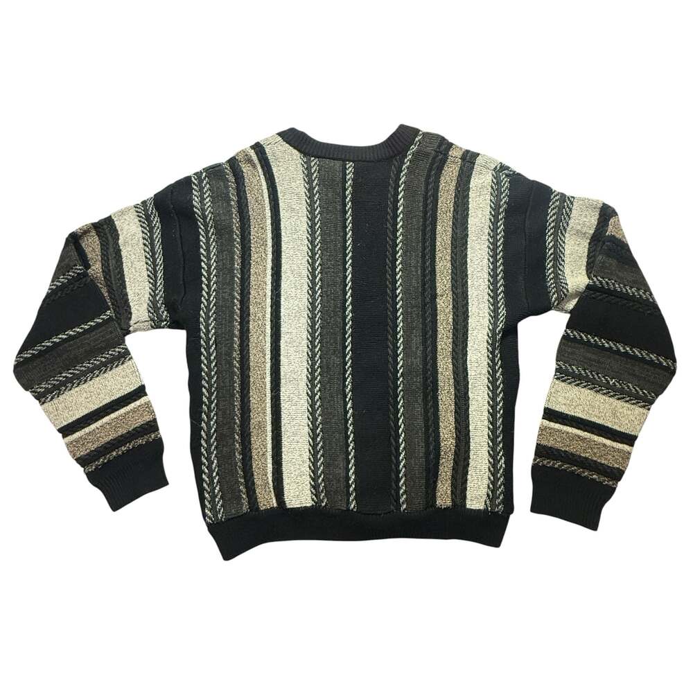 Irvine Park Vintage Medium Vertical Stripe Cable Knit Cardigan Sweater - Picture 4 of 6
